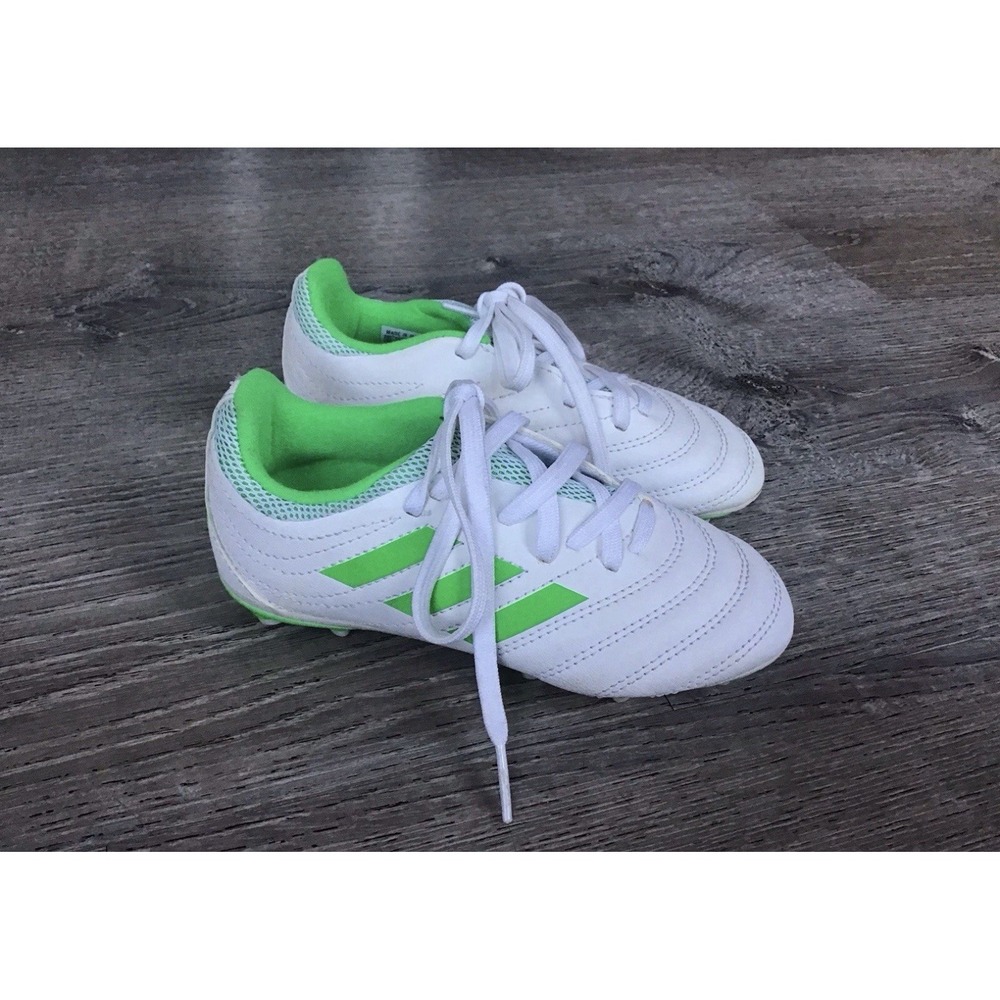 Adidas Unisex Kids Size 11 11K Copa 19.3 FG D98081 White/Green Soccer Cleats